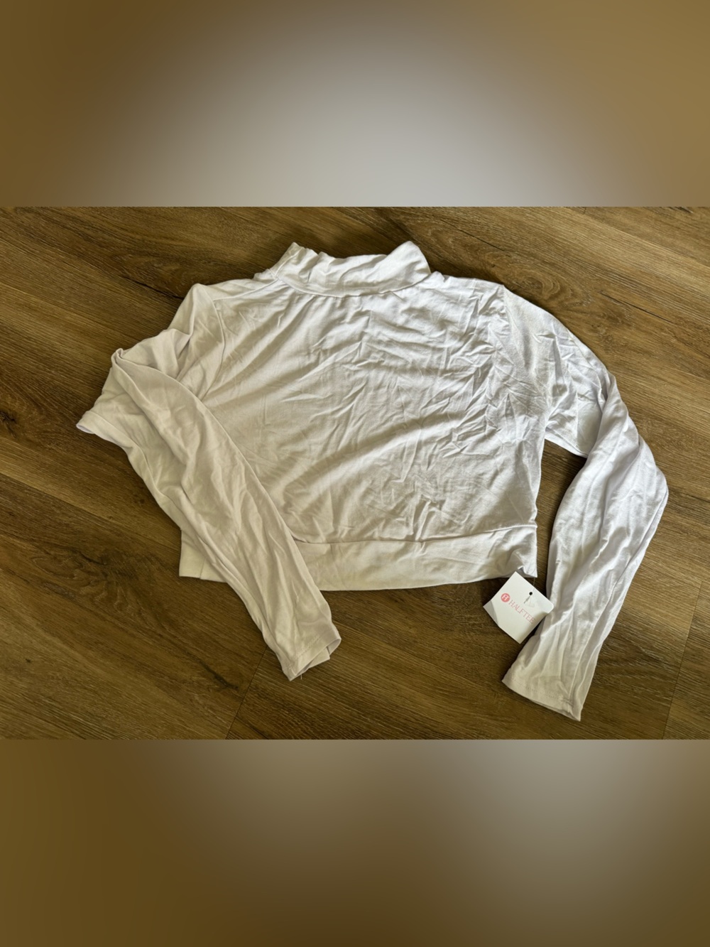 Halftee Cropped Long-Sleeve White undershirt Top - Women xl